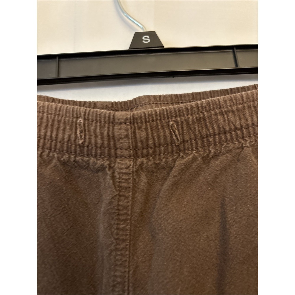Vtg Erika Capri Pants Brown Elastic Waist Drawstring- Missing Drawstring. XL - Picture 3 of 8